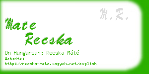 mate recska business card